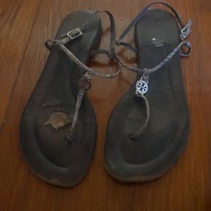 Tory Burch flat sandals.  Used condition.